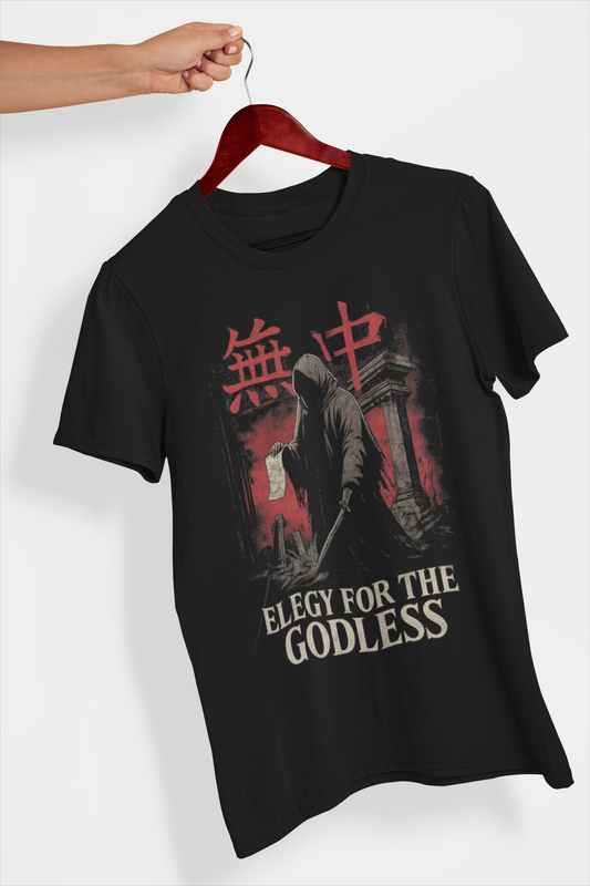 Elegy for the Godless Tee – 無神 (Mushin – godless)